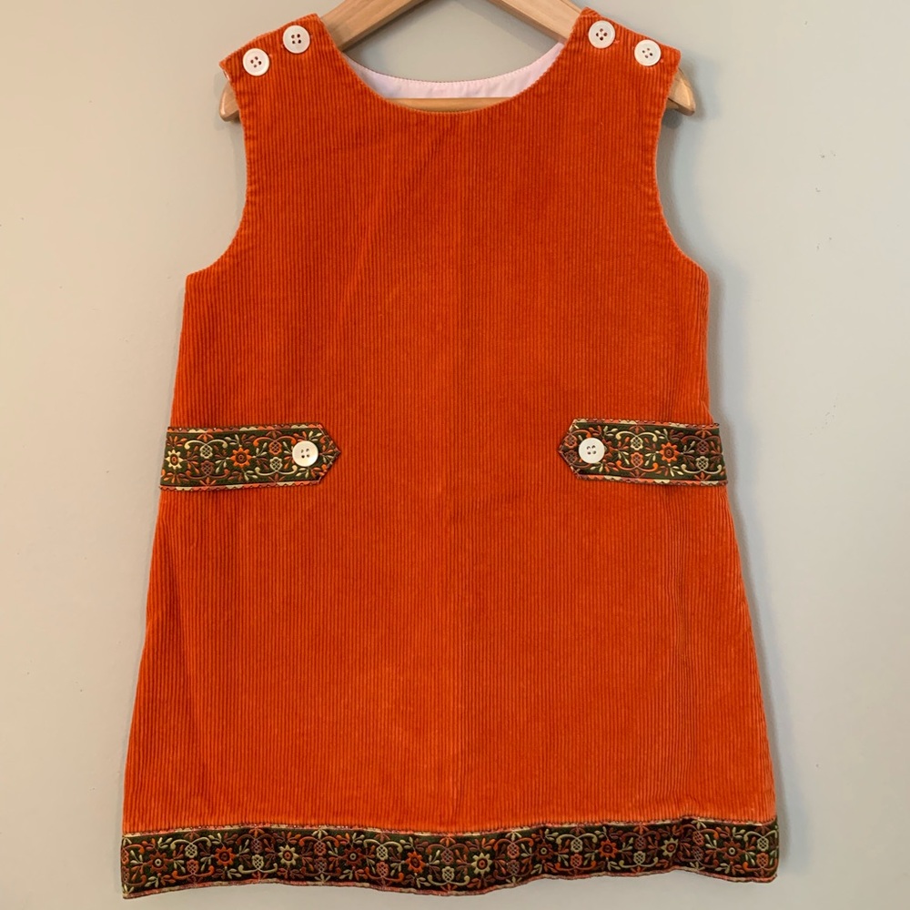 Little Follies Orange Corduroy Jumper 3T